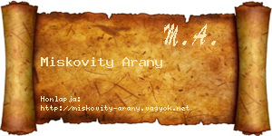 Miskovity Arany névjegykártya